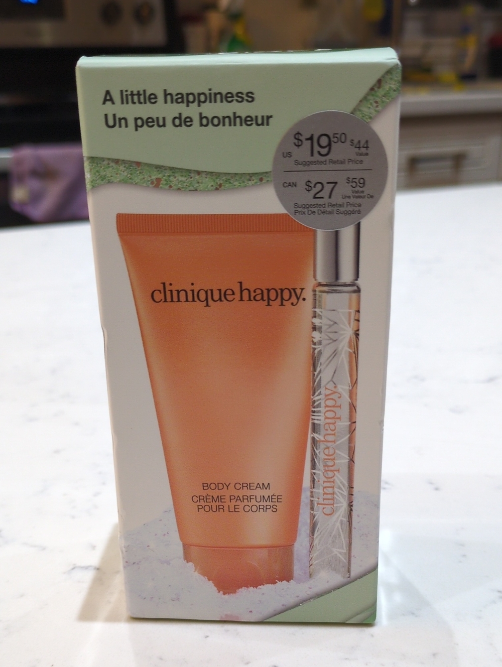 Clinique Happy Body Cream & Rollerball Set - Orange and Silver